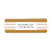 Gouden pinstripe retouradres etiket (Voorkant)