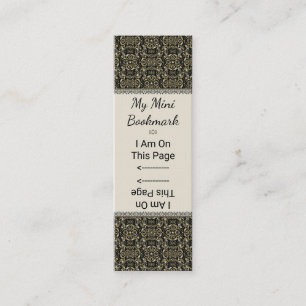 Gouden Pinwheel Damask Gepersonaliseerd Mini Visitekaartje