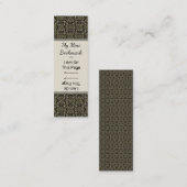 Gouden  Pinwheel Damask Gepersonaliseerd Mini Visitekaartje (Voorkant / Achterkant)