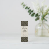 Gouden  Pinwheel Damask Gepersonaliseerd Mini Visitekaartje (Staand voorkant)