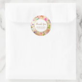 Gouden Pioen Bloem Ronde Sticker (Tas)