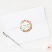 Gouden Pioen Bloem Ronde Sticker (Envelop)