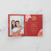 Gouden Pioen Dubbel Geluk Chinese Bruiloft (Binnen)