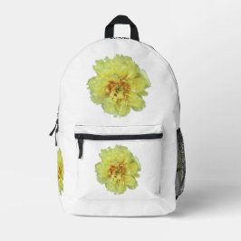 Gouden pioenen op wit met je woorden rugzak