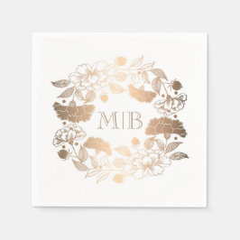 Gouden pioenrozen - Bloemenkrans Tuin bruiloft Servetten