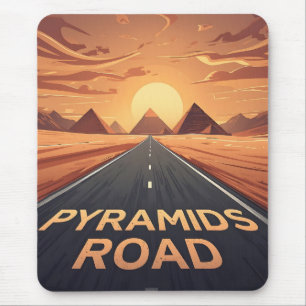 Gouden Piramides Weg Egypte Zonsondergang Kunst Muismat