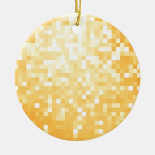 Gouden Pixel Sparkle Keramisch Ornament (Voorkant)