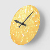 Gouden Pixel Sparkle Ronde Klok (Hoek)