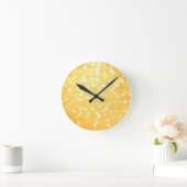 Gouden Pixel Sparkle Ronde Klok (Huis)