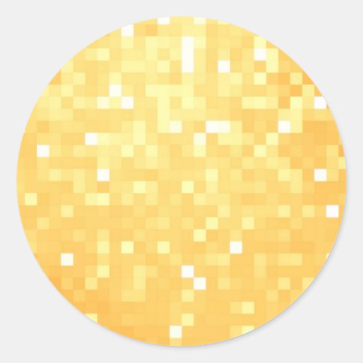 Gouden Pixel Sparkle Ronde Sticker (Voorkant)