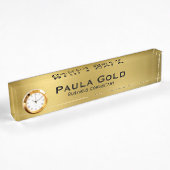 Gouden plaat met klok naambordje