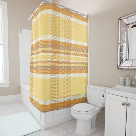 Gouden Plaid CP Douchegordijn (In situ)