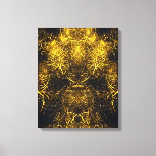 Gouden Plasma Energie Fractale Kunst Canvas Afdruk (Voorkant)