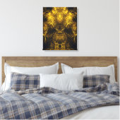 Gouden Plasma Energie Fractale Kunst Canvas Afdruk (Insitu (Slaapkamer))