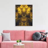 Gouden Plasma Energie Fractale Kunst Canvas Afdruk (Insitu (Woonkamer))