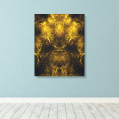 Gouden Plasma Energie Fractale Kunst Canvas Afdruk (Insitu (Houten vloer))