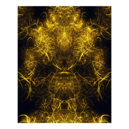 Gouden Plasma Energie Fractale Kunst Perfect Poster