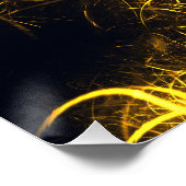 Gouden Plasma Energie Fractale Kunst Perfect Poster (Hoek)