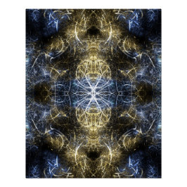 Gouden Plasma Heilige Geometrie Fractale Kunst Perfect Poster