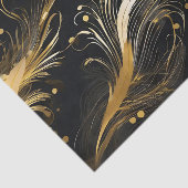 Gouden pluimen op zwart tissuepapier (Detail)