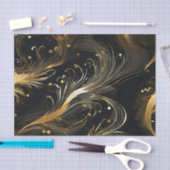 Gouden pluimen op zwart tissuepapier (Craft)