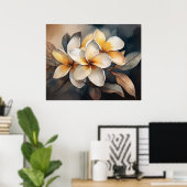 Gouden Plumeria Poster (Thuiskantoor)