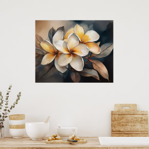 Gouden Plumeria Poster
