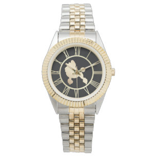 Gouden poedelhond horloge