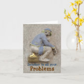 Gouden Poep ~ Kaart / Uitnodiging (Gele Bloem)