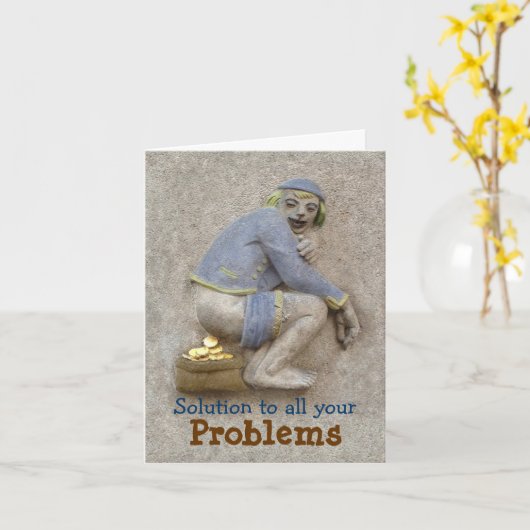 Gouden Poep ~ Kaart / Uitnodiging (Gele Bloem)