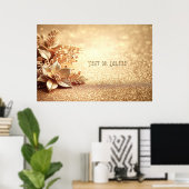 Gouden Poinsettia Poster (Thuiskantoor)