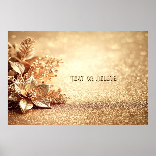 Gouden Poinsettia Poster (Voorkant)