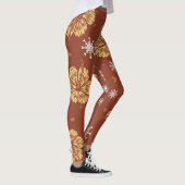 Gouden Poinsettia & Sneeuwvlok Leggings (Rechts)