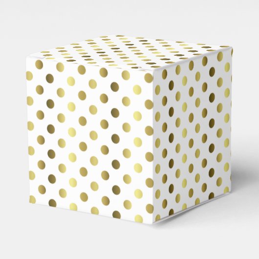Gouden polka dot bruiloft gunst geschenkdoos bedankdoosjes (Voorkant Zijde)