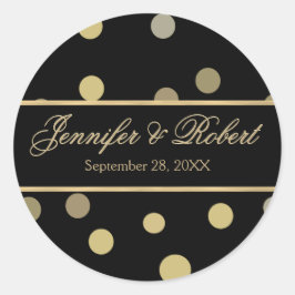 Gouden Polka Dot Bruiloft Sticker