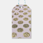 Gouden Polka Dot Glitter Look Cadeaulabel (Voorkant)