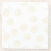 Gouden Polka Dot Hand getrokken Glazen Onderzetter (Achterkant)