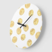 Gouden Polka Dot Hand getrokken Grote Klok (Hoek)