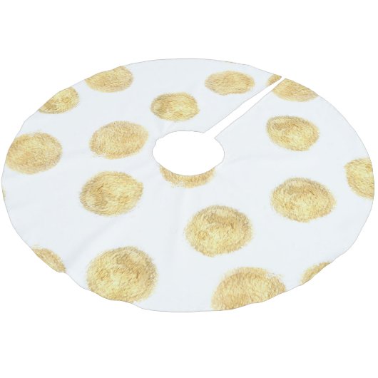 Gouden Polka Dot Hand getrokken Kerstboom Rok (Gekanteld)
