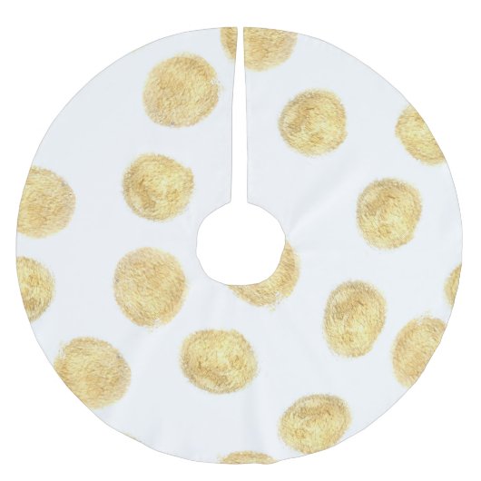 Gouden Polka Dot Hand getrokken Kerstboom Rok (Voorkant)