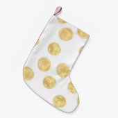 Gouden Polka Dot Hand getrokken Kleine Kerstsok (Voorkant (Hangend))