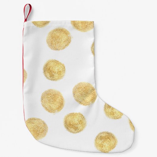 Gouden Polka Dot Hand getrokken Kleine Kerstsok (Voorkant)