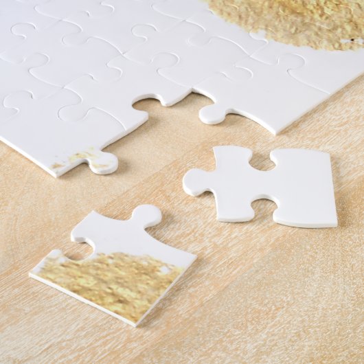 Gouden Polka Dot Hand getrokken Legpuzzel (Zijkant)