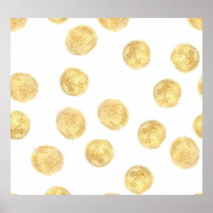 Gouden Polka Dot Hand getrokken Poster