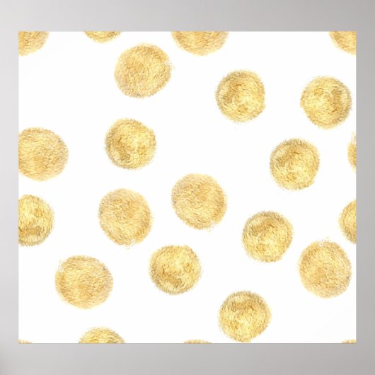 Gouden Polka Dot Hand getrokken Poster (Voorkant)
