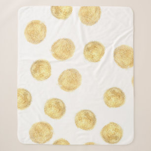 Gouden Polka Dot Hand getrokken Sherpa Deken