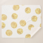 Gouden Polka Dot Hand getrokken Sherpa Deken (Voorkant (horizontaal))