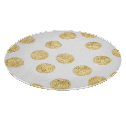 Gouden Polka Dot Hand getrokken Snijplank (Hoek)