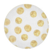 Gouden Polka Dot Hand getrokken Snijplank (Voorkant)