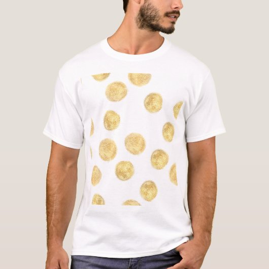 Gouden Polka Dot Hand getrokken T-shirt (Voorkant)